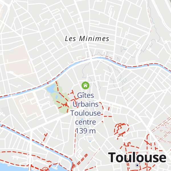 Map of Gîtes Urbains Toulouse centre