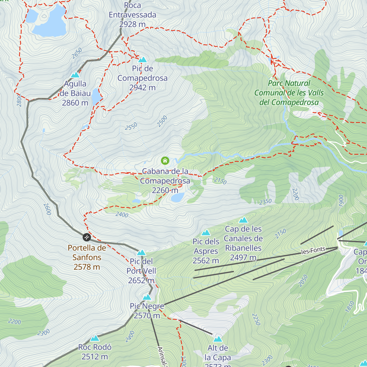 Refugi de Comapedrosa map