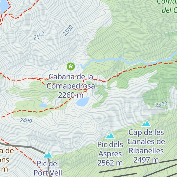 Map of Refugi de Comapedrosa