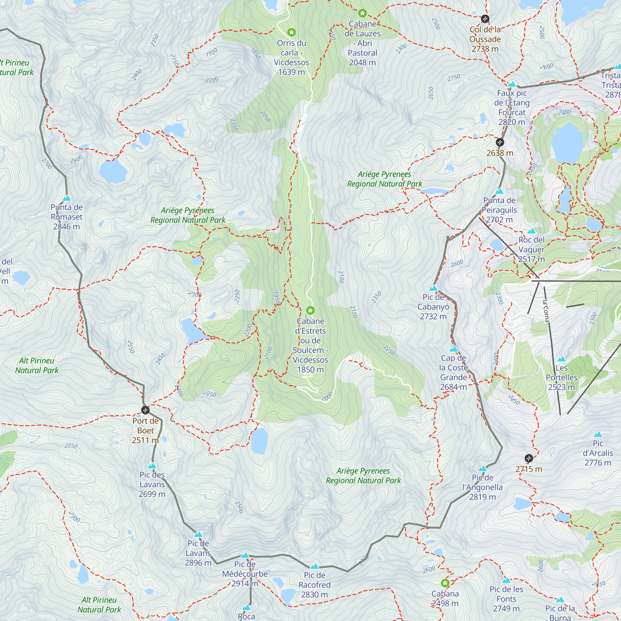 Cabane d'Estrets ou de Soulcem - Vicdessos map
