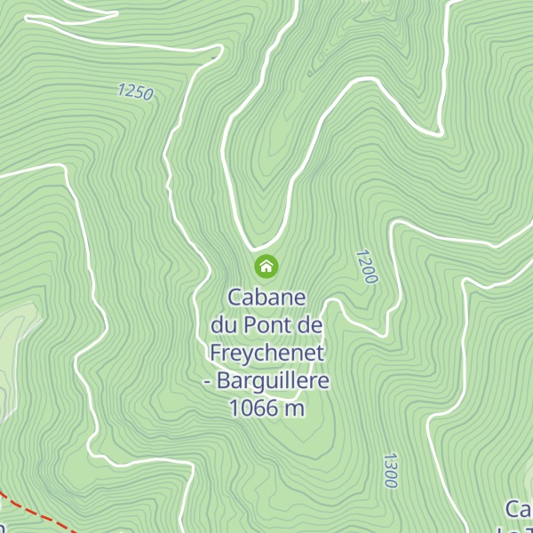 Map of Cabane du Pont de Freychenet - Barguillere