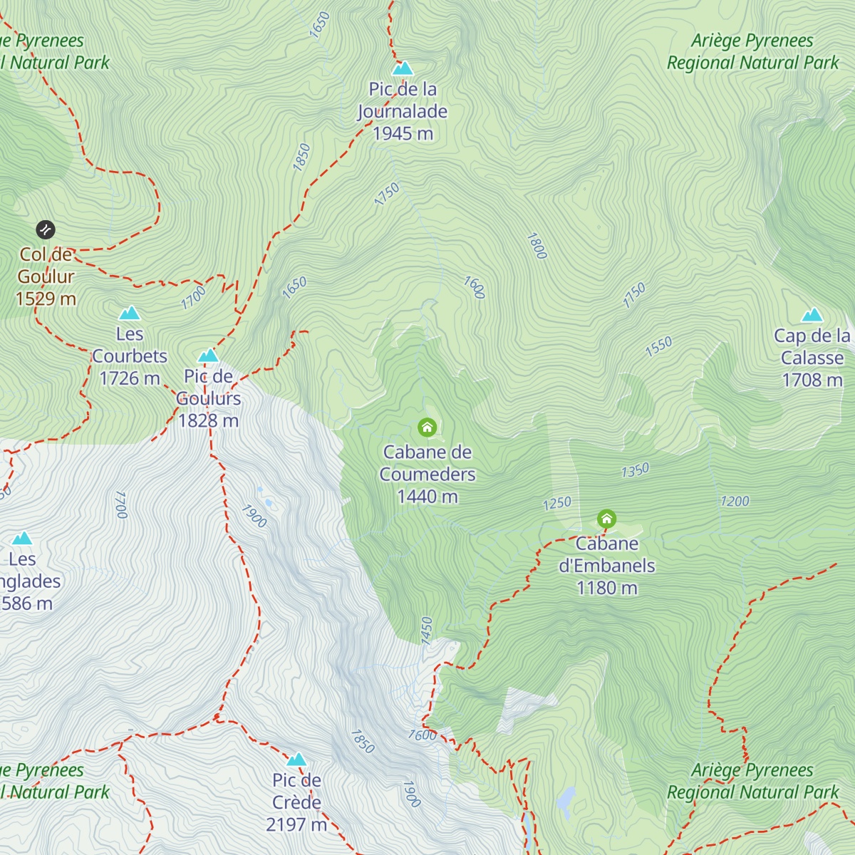 Cabane de Coumeders map