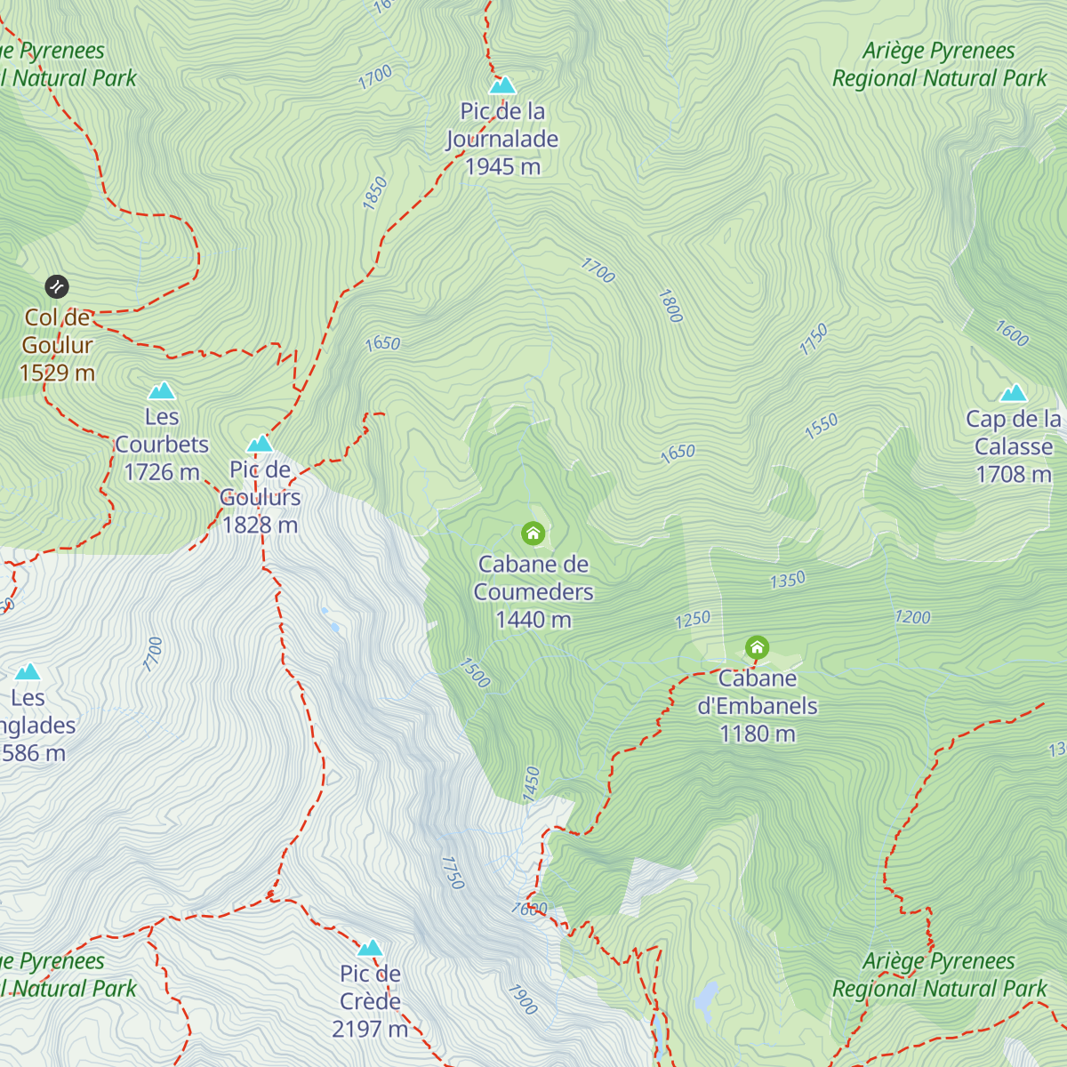 Cabane de Coumeders map