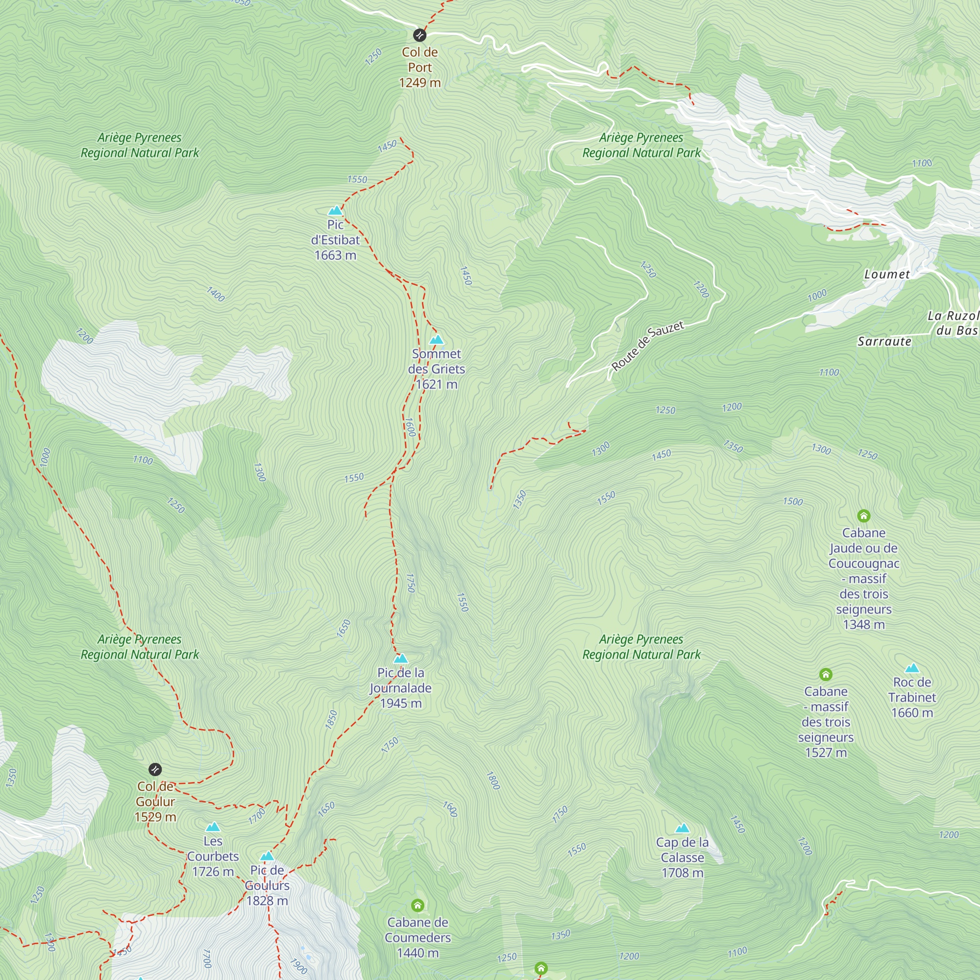 Cabane Doule - massif des trois seigneurs map