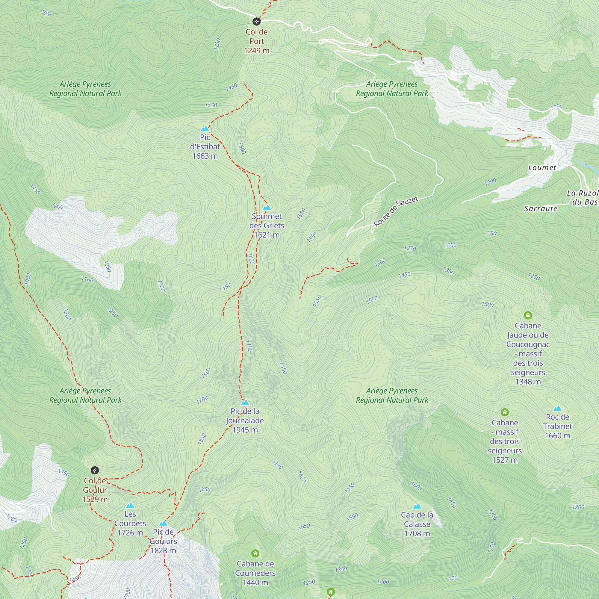 Cabane Doule - massif des trois seigneurs map