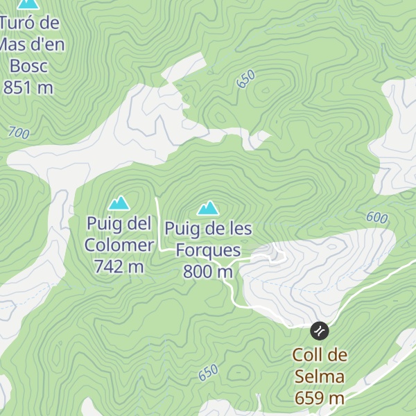 Map of Puig de les Forques