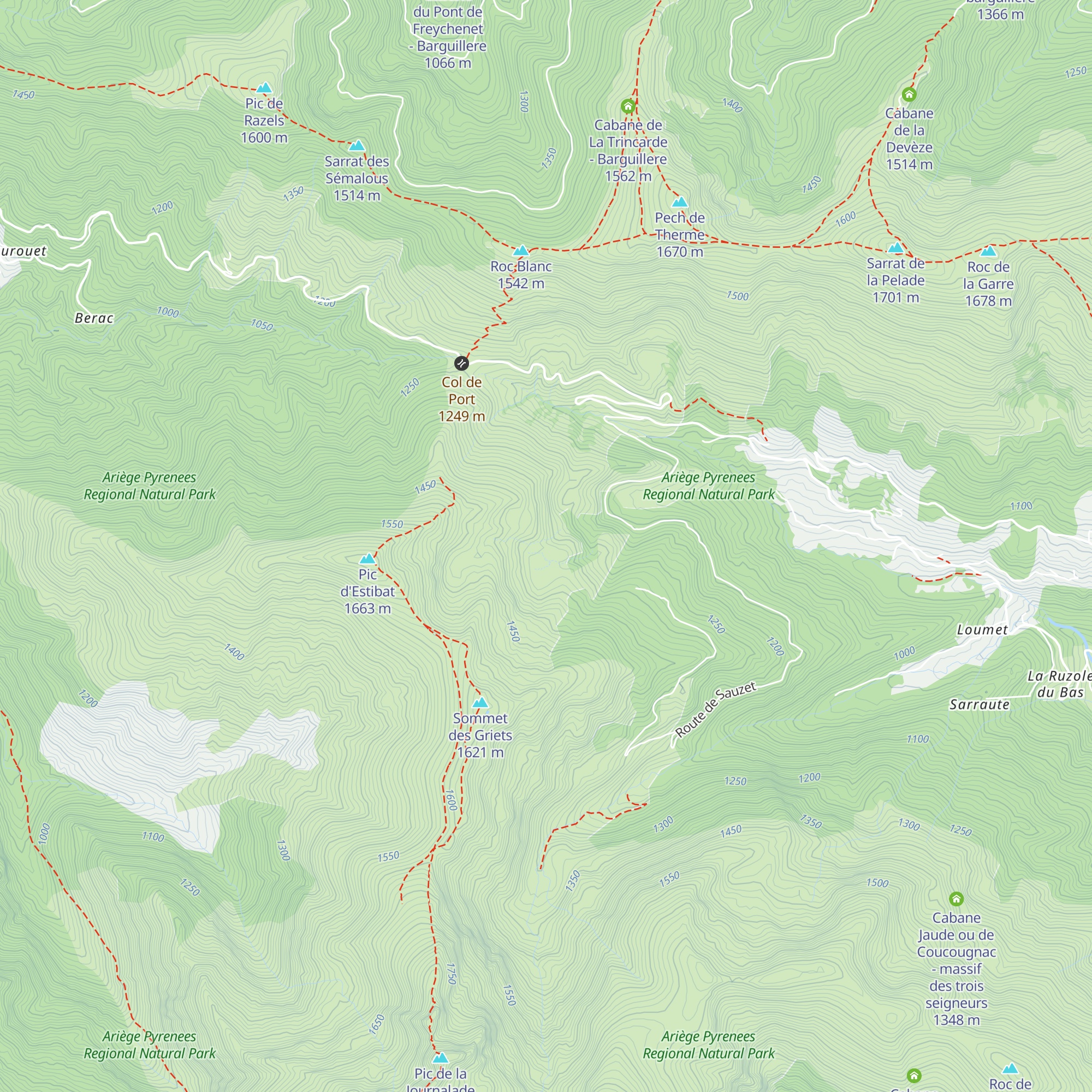 Cabane Estibat - massif des trois seigneurs map