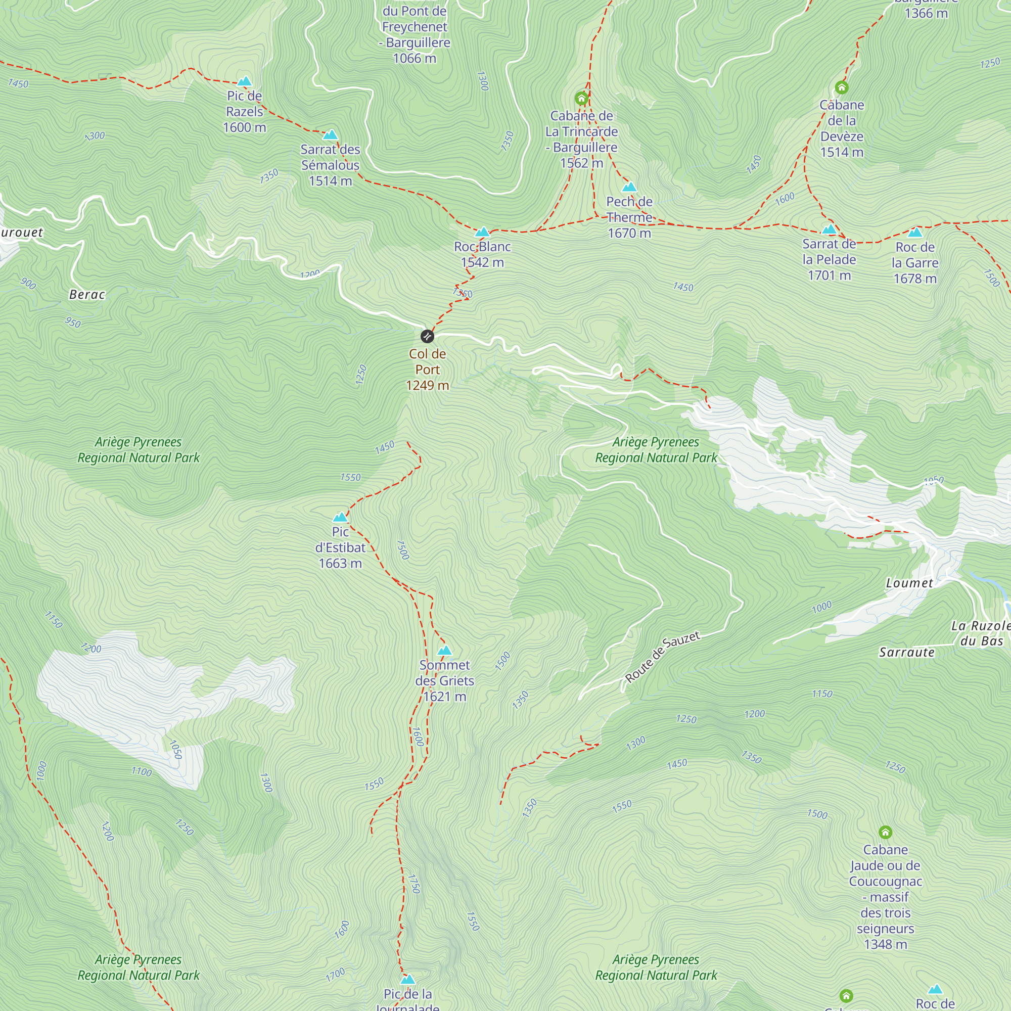 Cabane Estibat - massif des trois seigneurs map