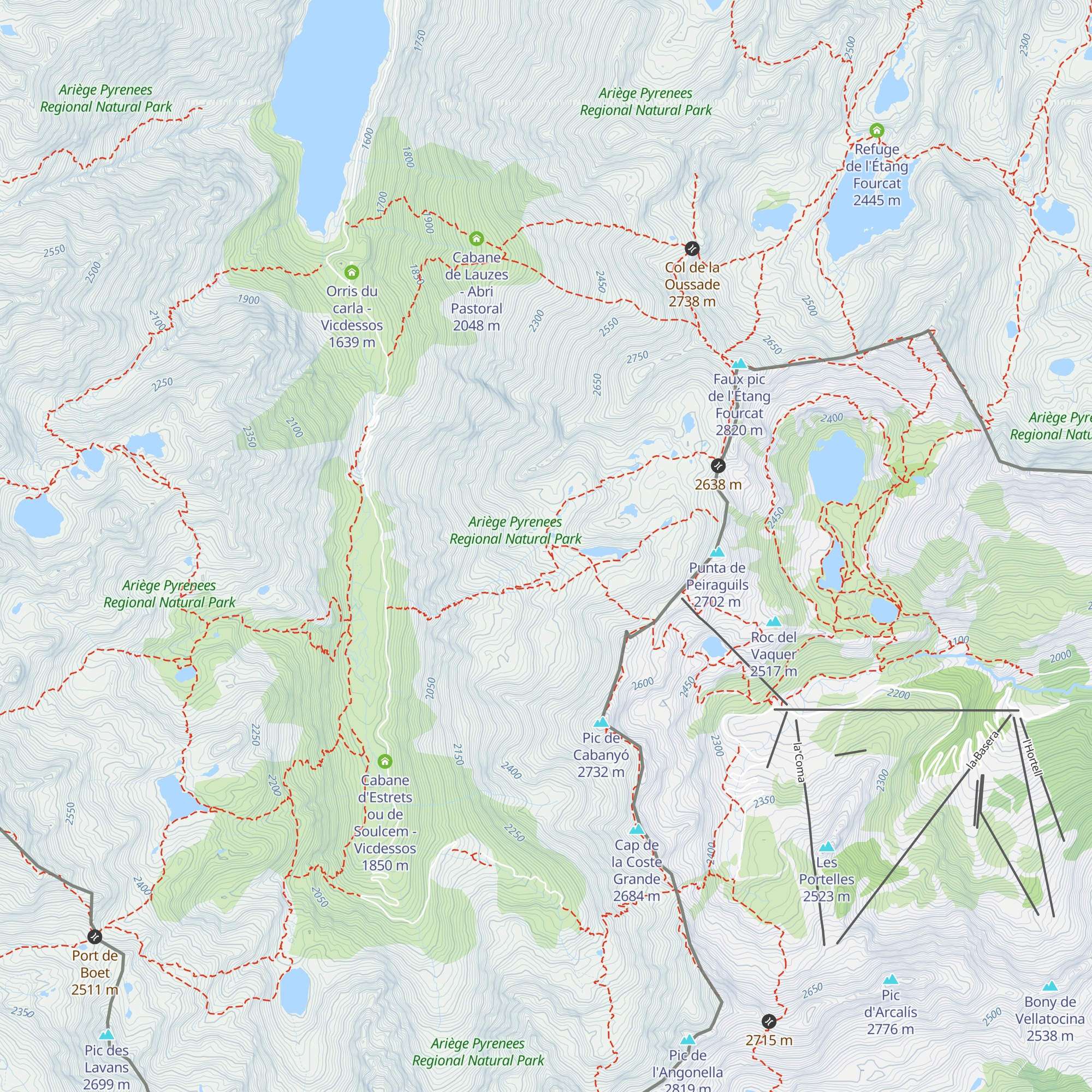 Cabane de Caraussans - Vicdessos map