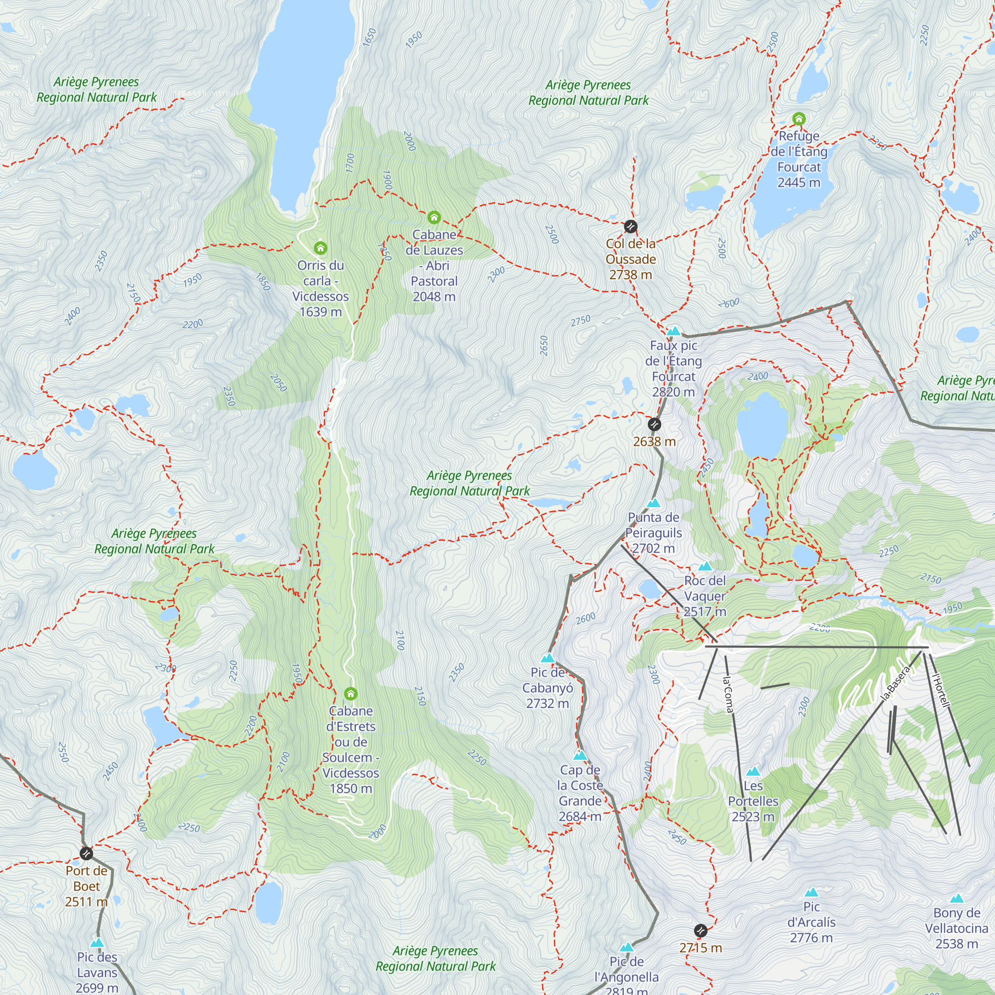 Cabane de Caraussans - Vicdessos map