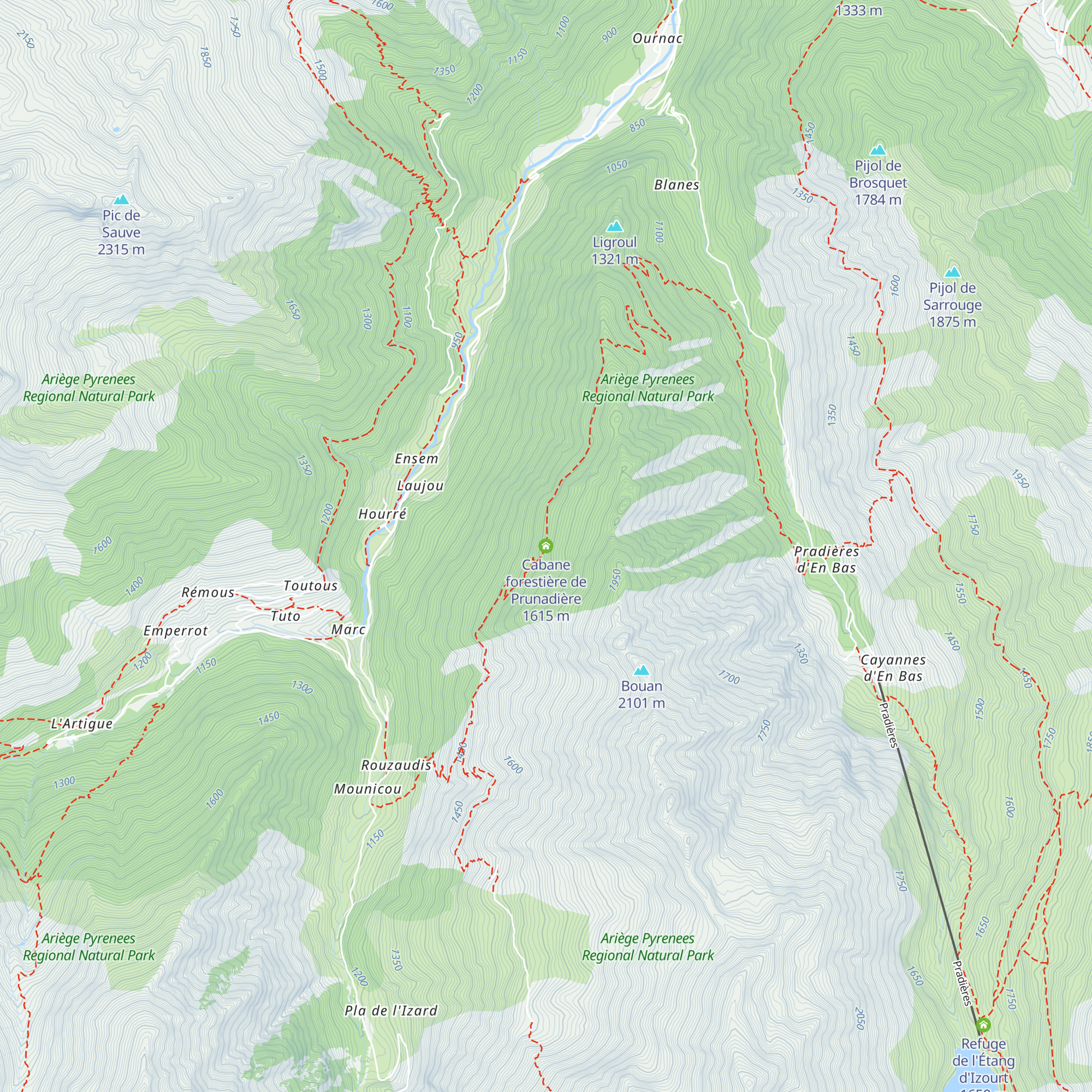Cabane forestière de Prunadière map