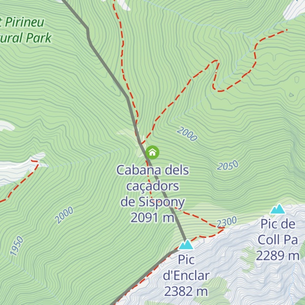 Map of Cabana dels caçadors de Sispony