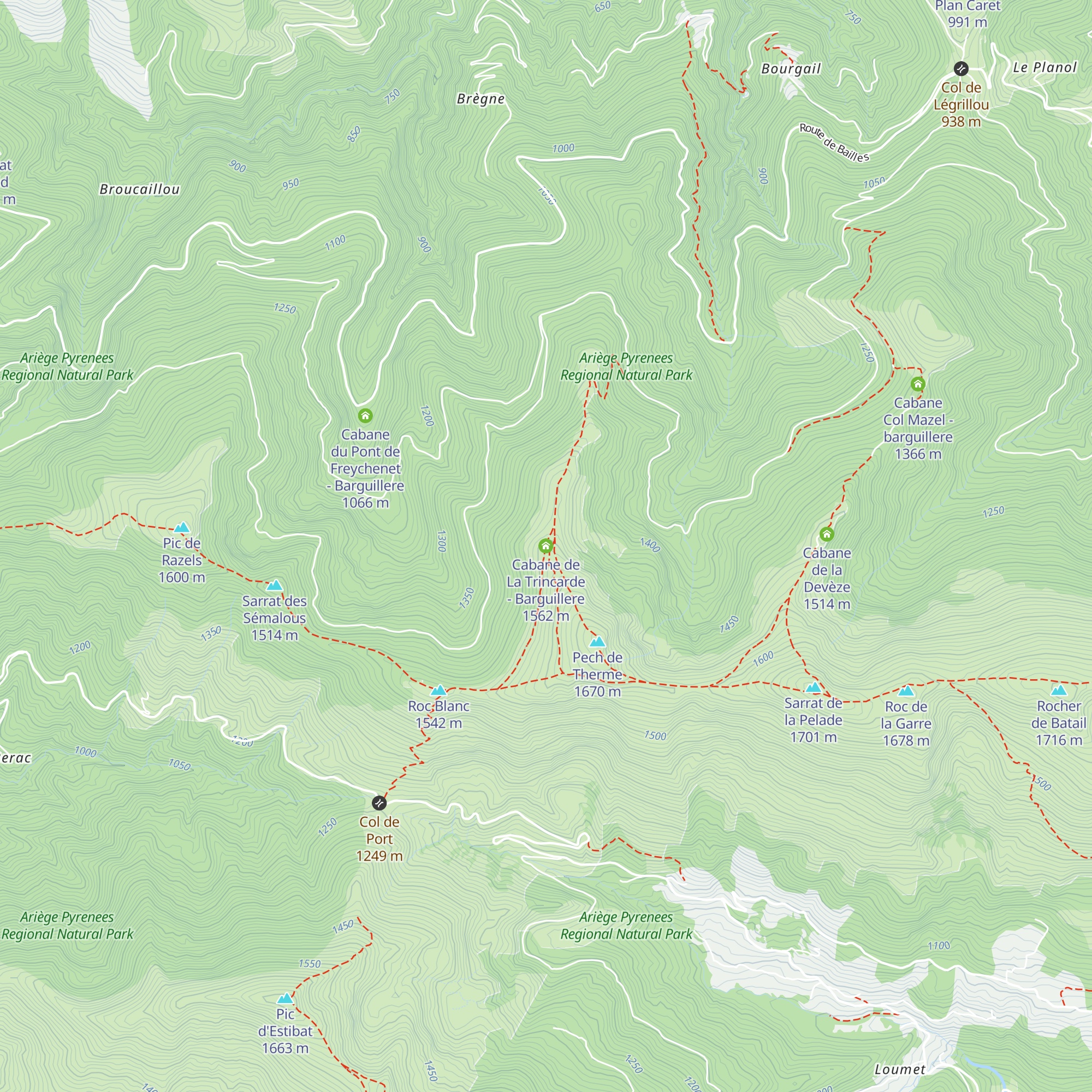 Cabane de La Trincarde - Barguillere map