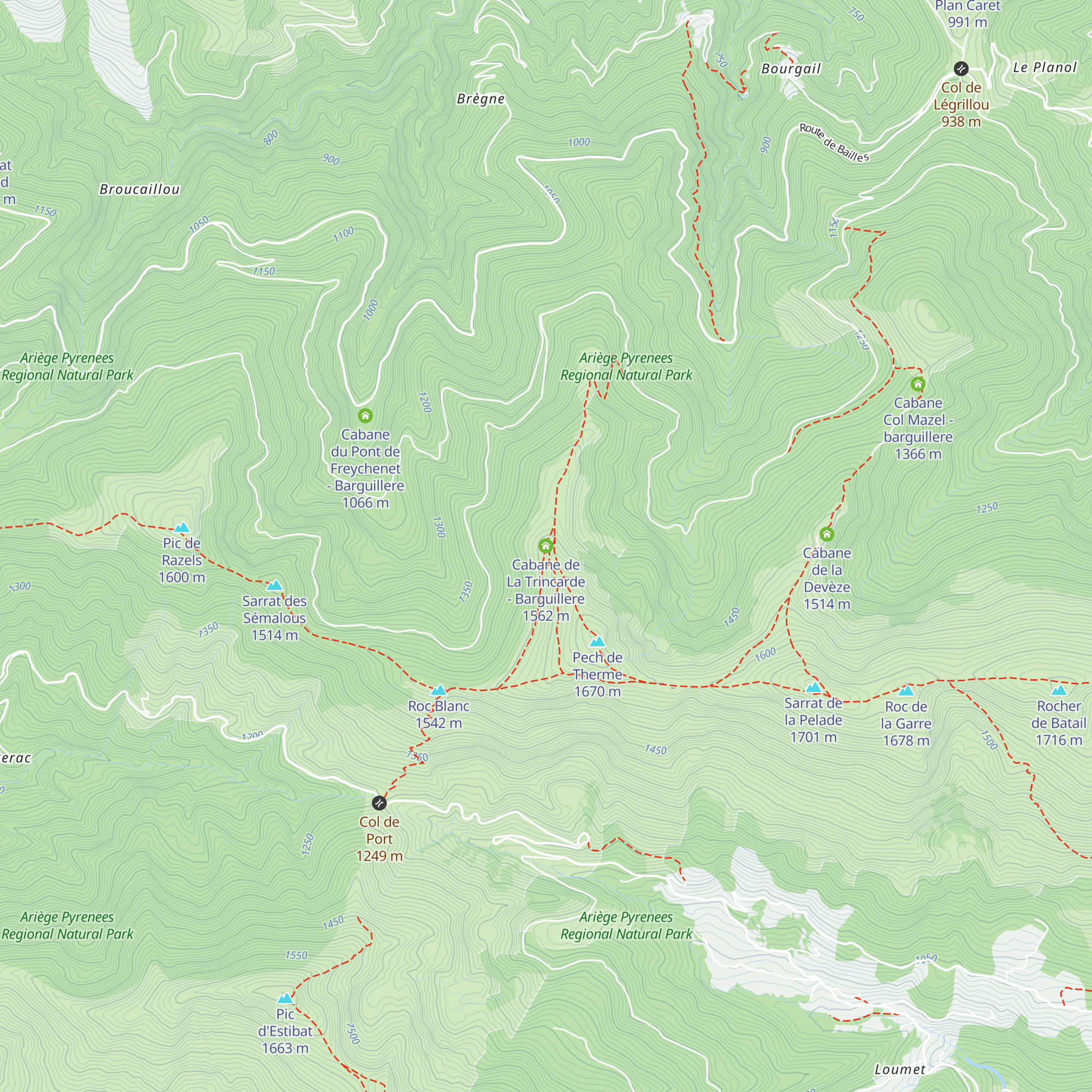 Cabane de La Trincarde - Barguillere map