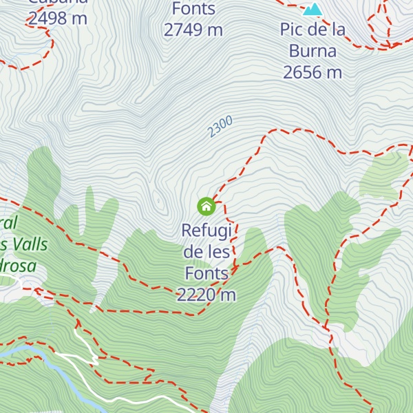 Map of Refugi de les Fonts