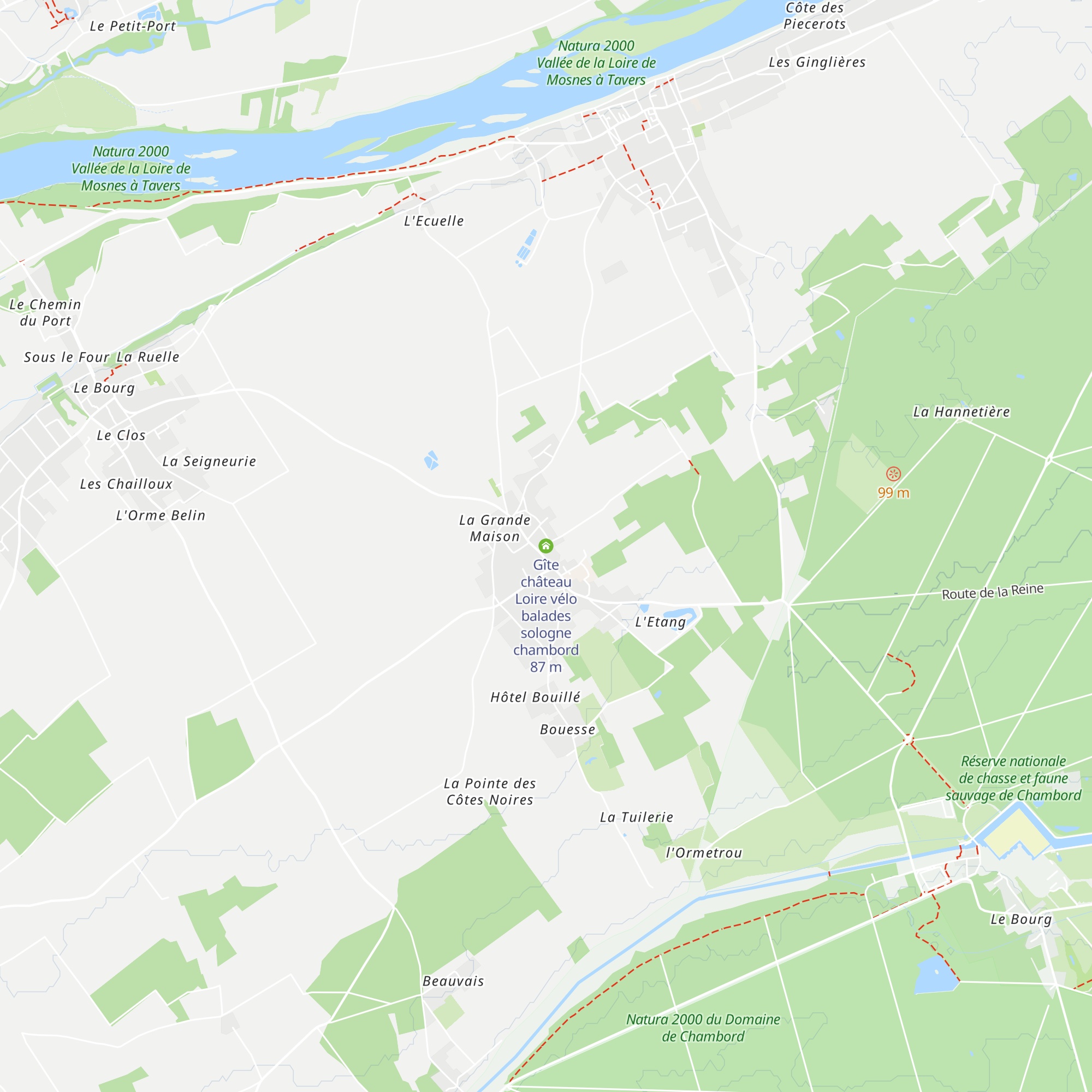 Gîte château Loire vélo balades sologne chambord map