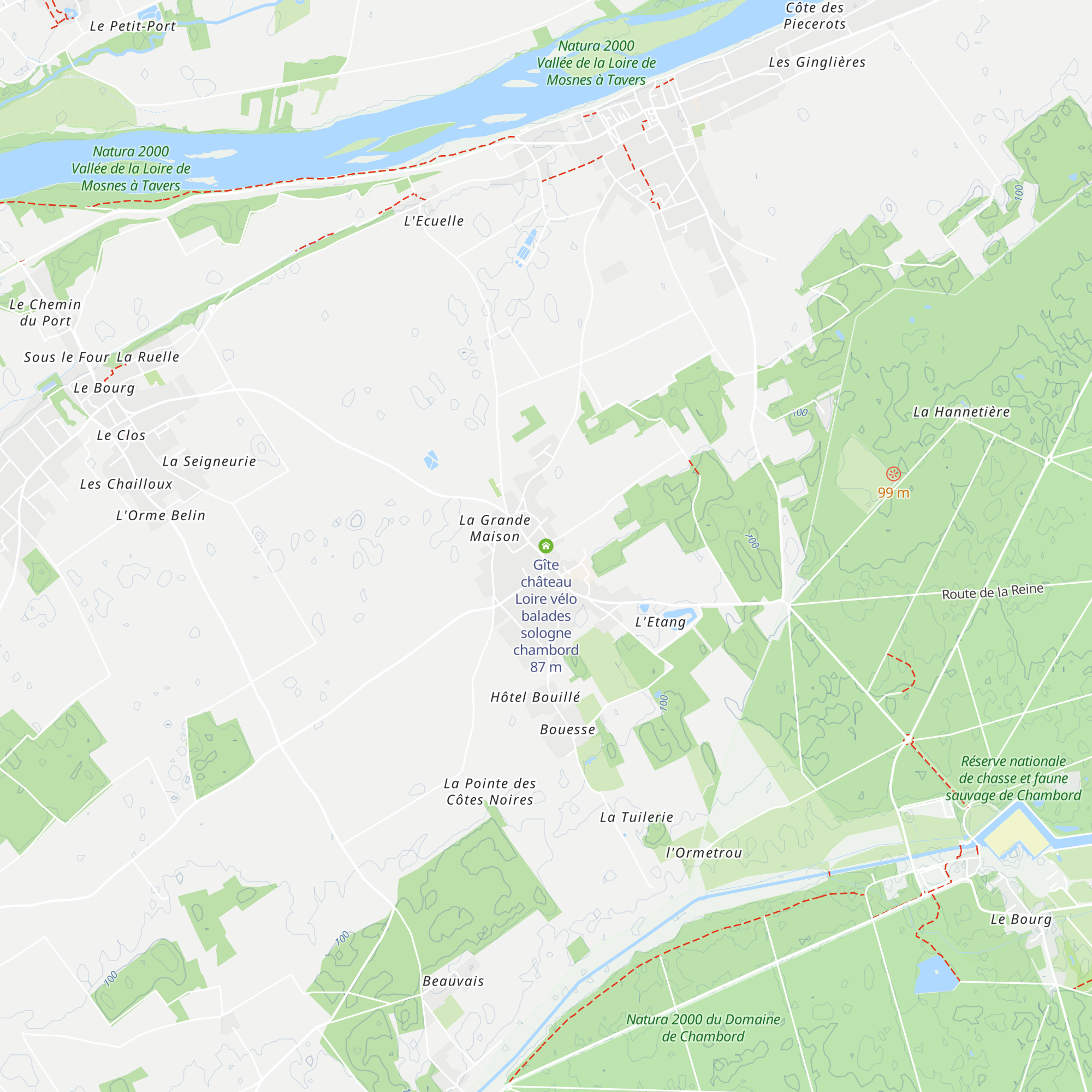 Gîte château Loire vélo balades sologne chambord map