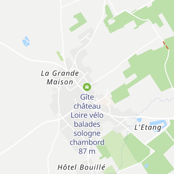 Map of Gîte château Loire vélo balades sologne chambord