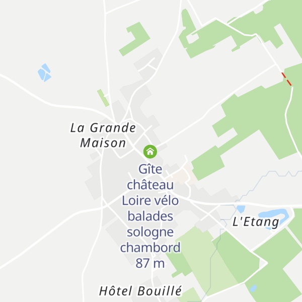 Map of Gîte chambord Châteaux Loire vélo balades sologne