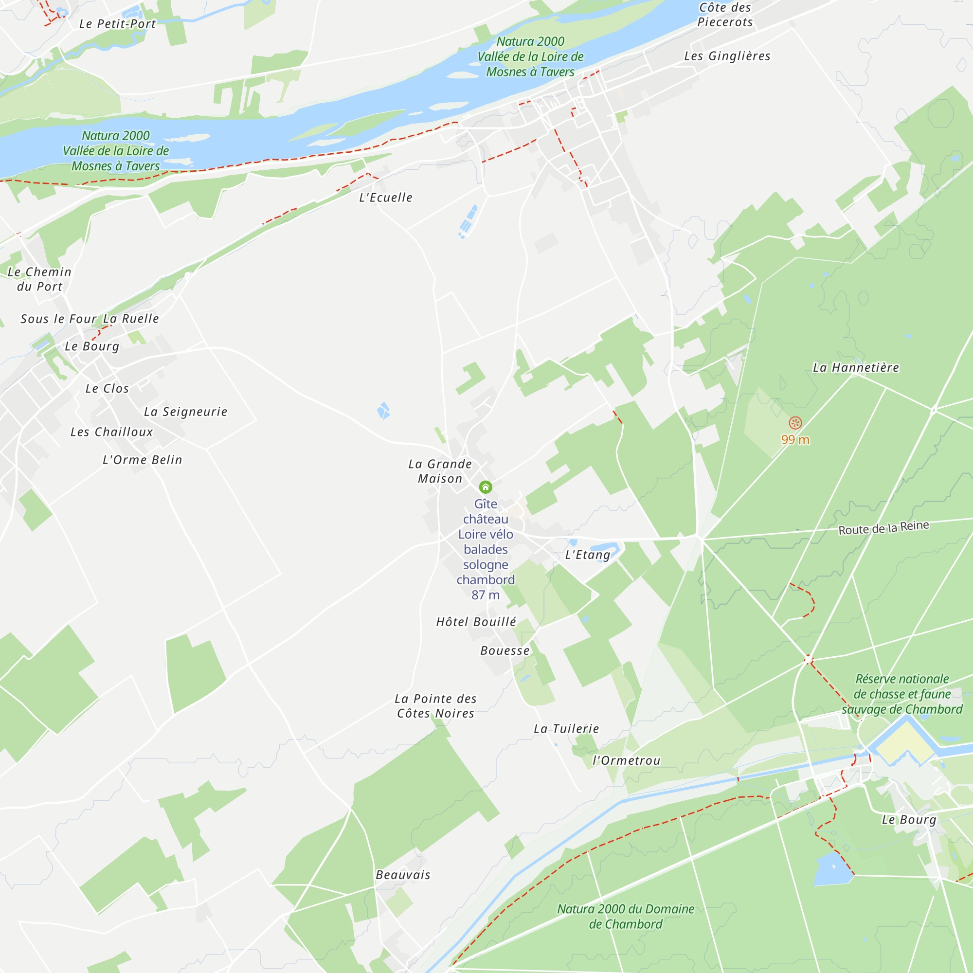 Gîte chambord Châteaux Loire vélo balades sologne map