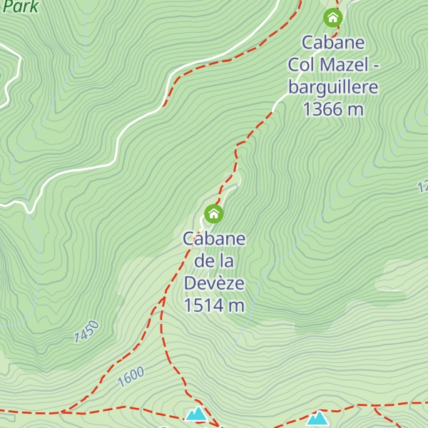 Map of Cabane de la Devèze