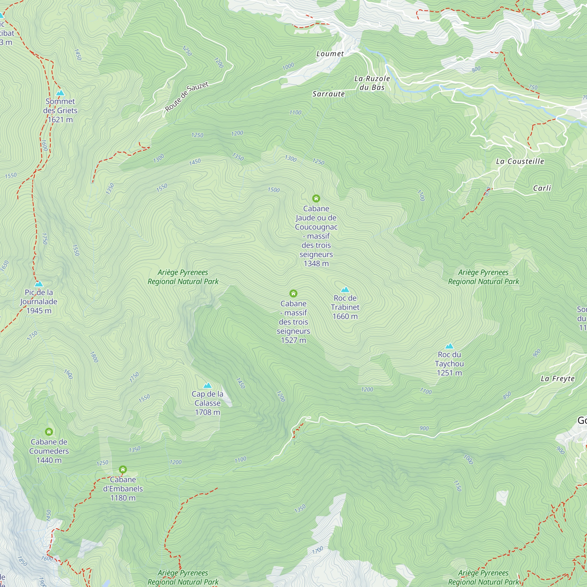 Cabane - massif des trois seigneurs map