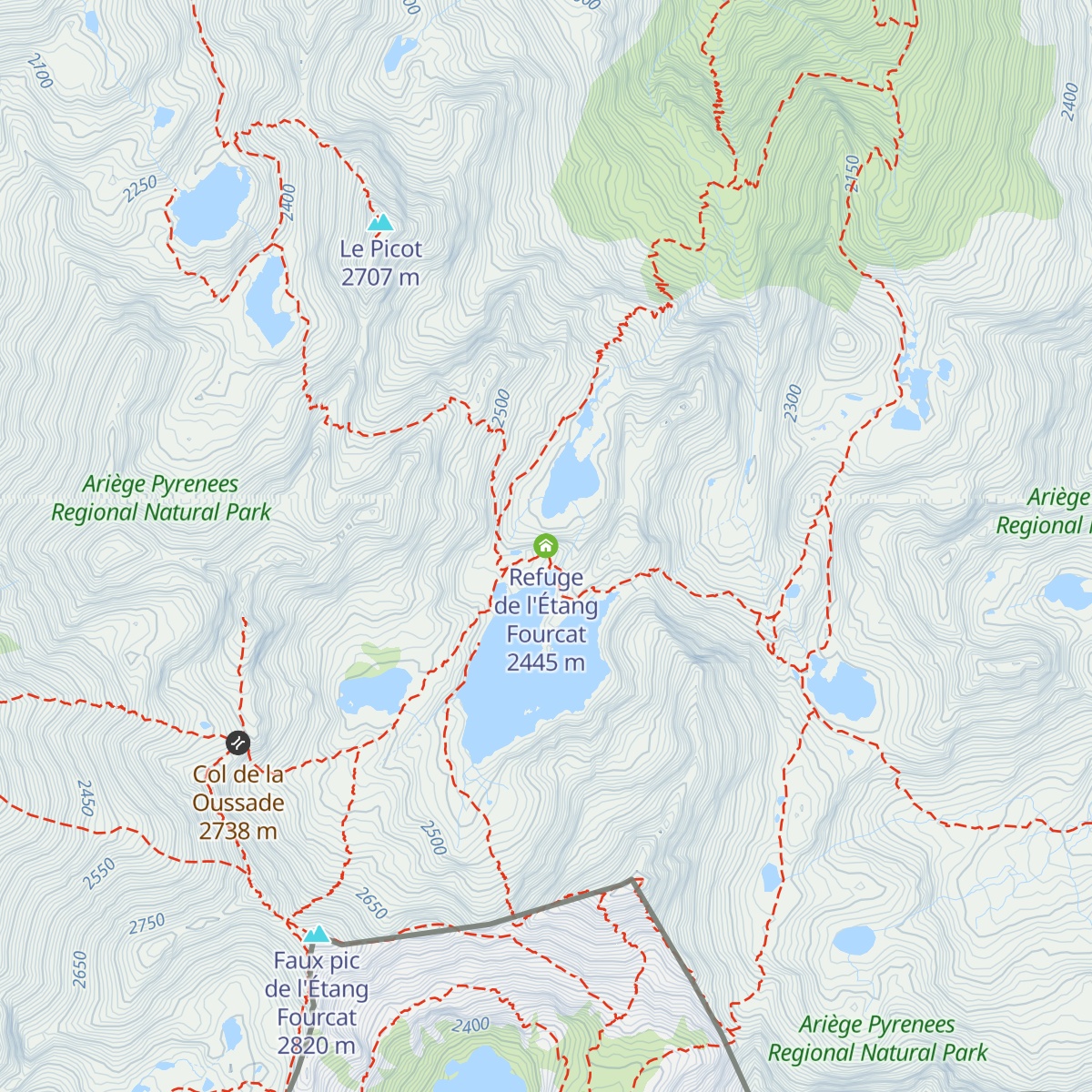 Refuge de l'Étang Fourcat map