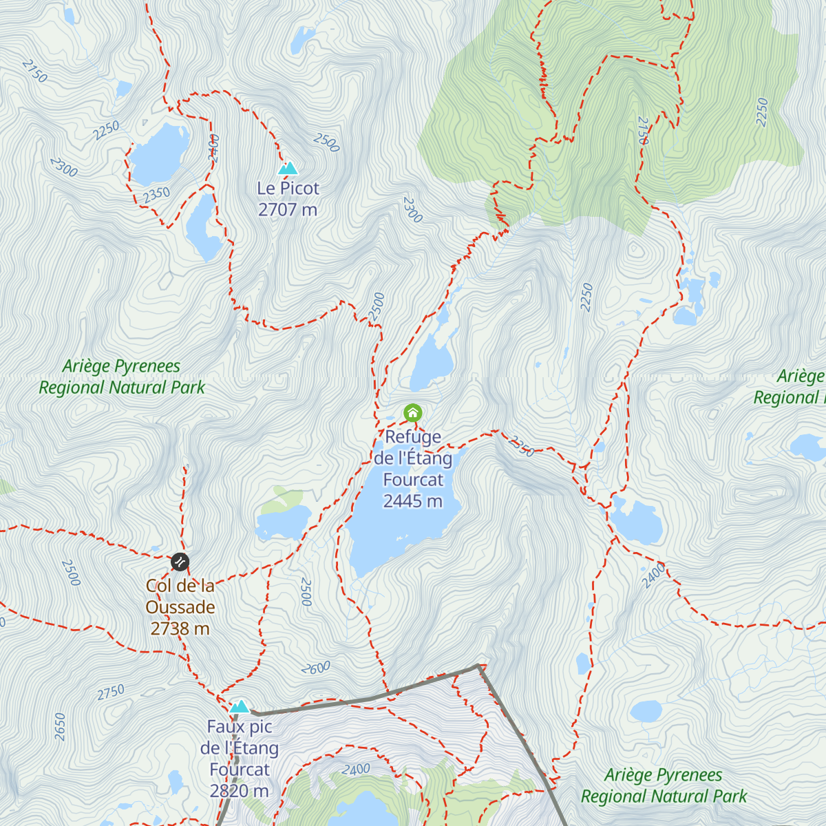 Refuge de l'Étang Fourcat map