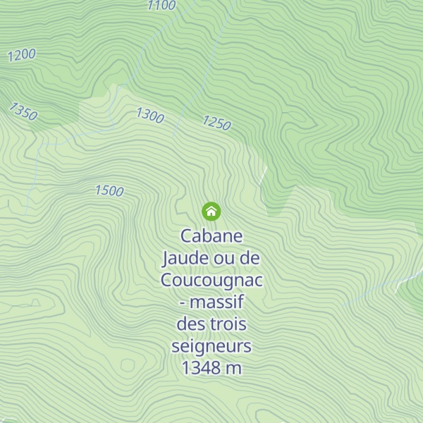 Map of Cabane Jaude ou de Coucougnac - massif des trois seigneurs