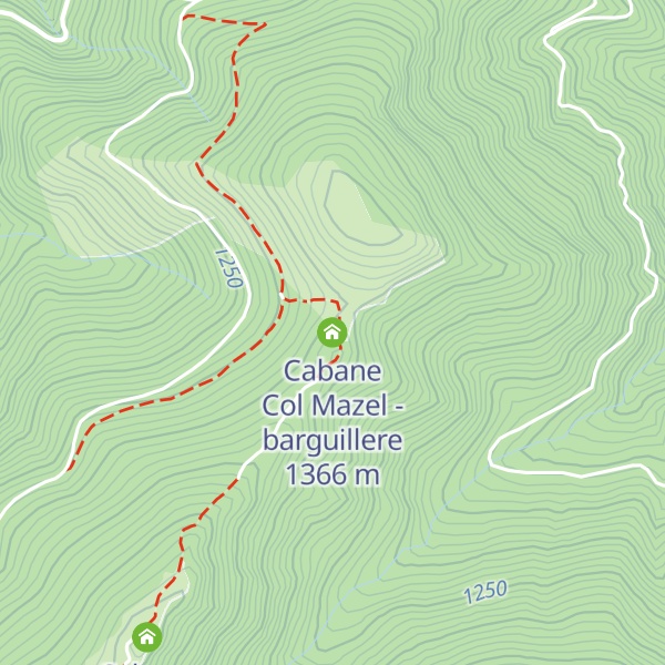 Map of Cabane Col Mazel - barguillere