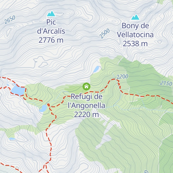 Map of Refugi de l'Angonella