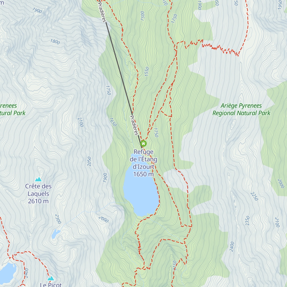 Refuge de l'Étang d'Izourt map