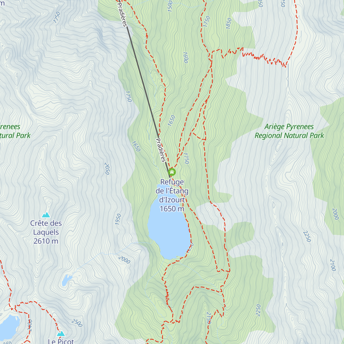 Refuge de l'Étang d'Izourt map