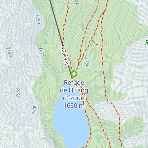 Map of Refuge de l'Étang d'Izourt