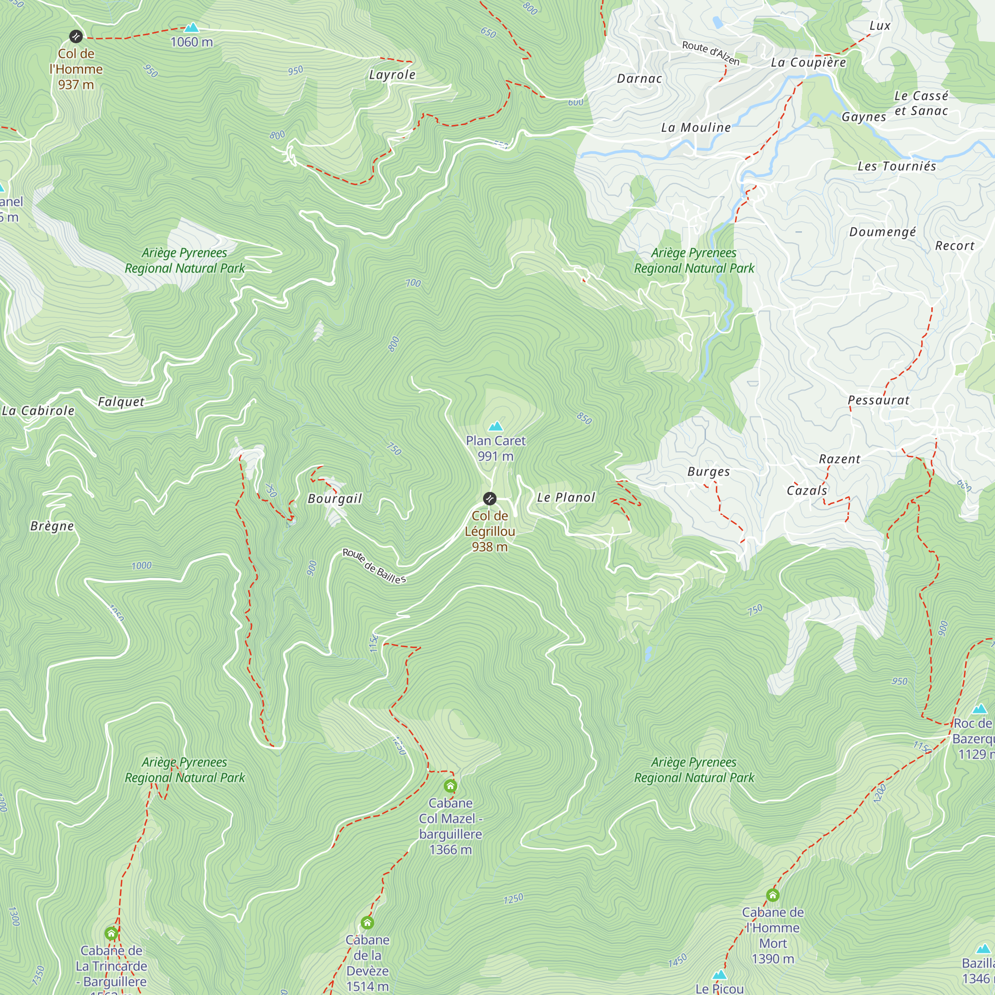 Gîte du col de légrillou (Brassac) map