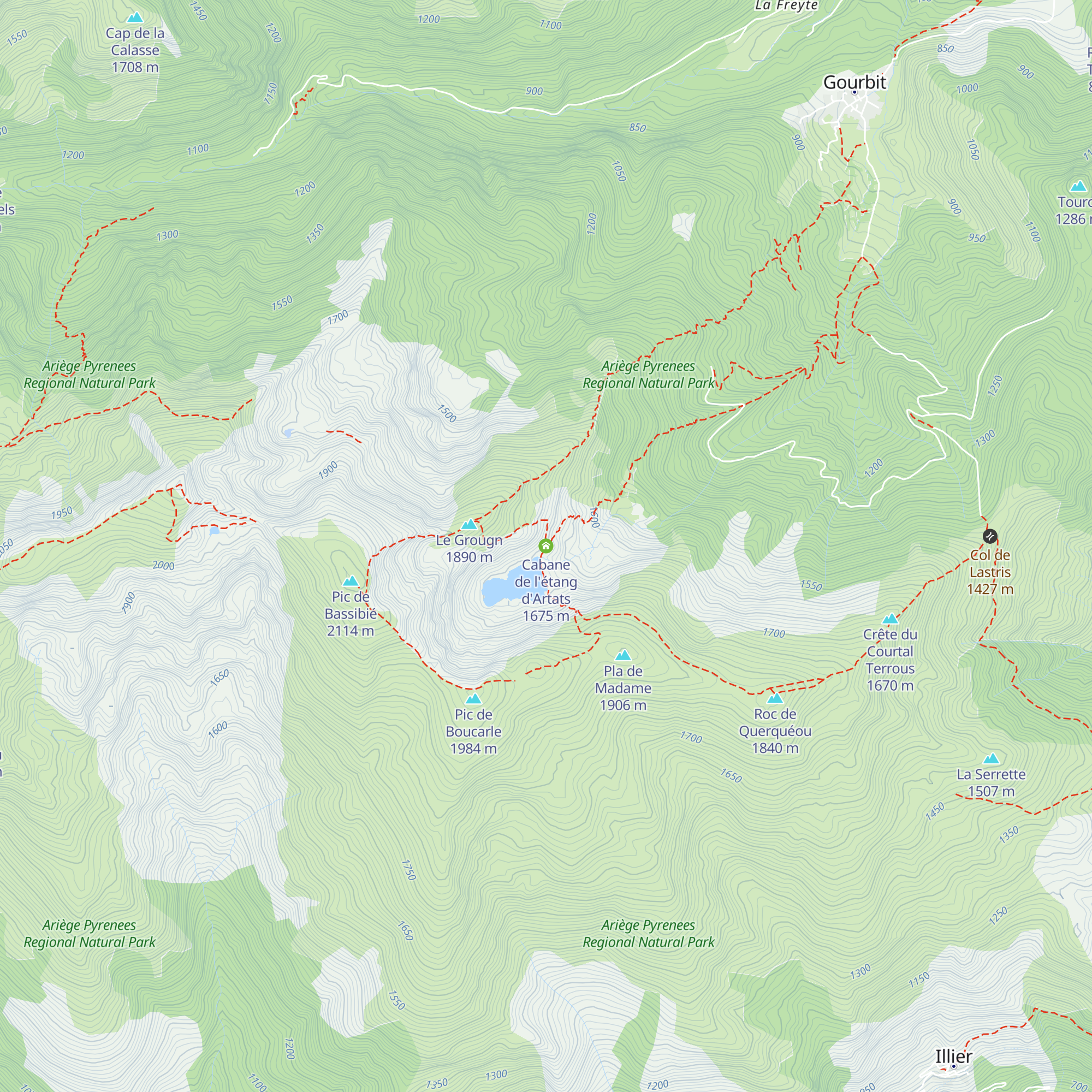 Cabane de l'étang d'Artats map