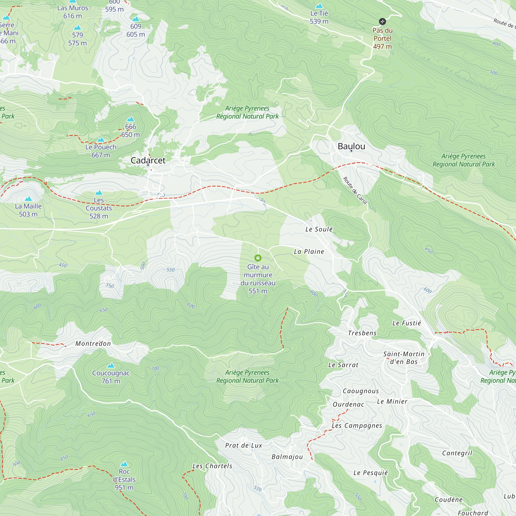 Gîte au murmure du ruisseau map