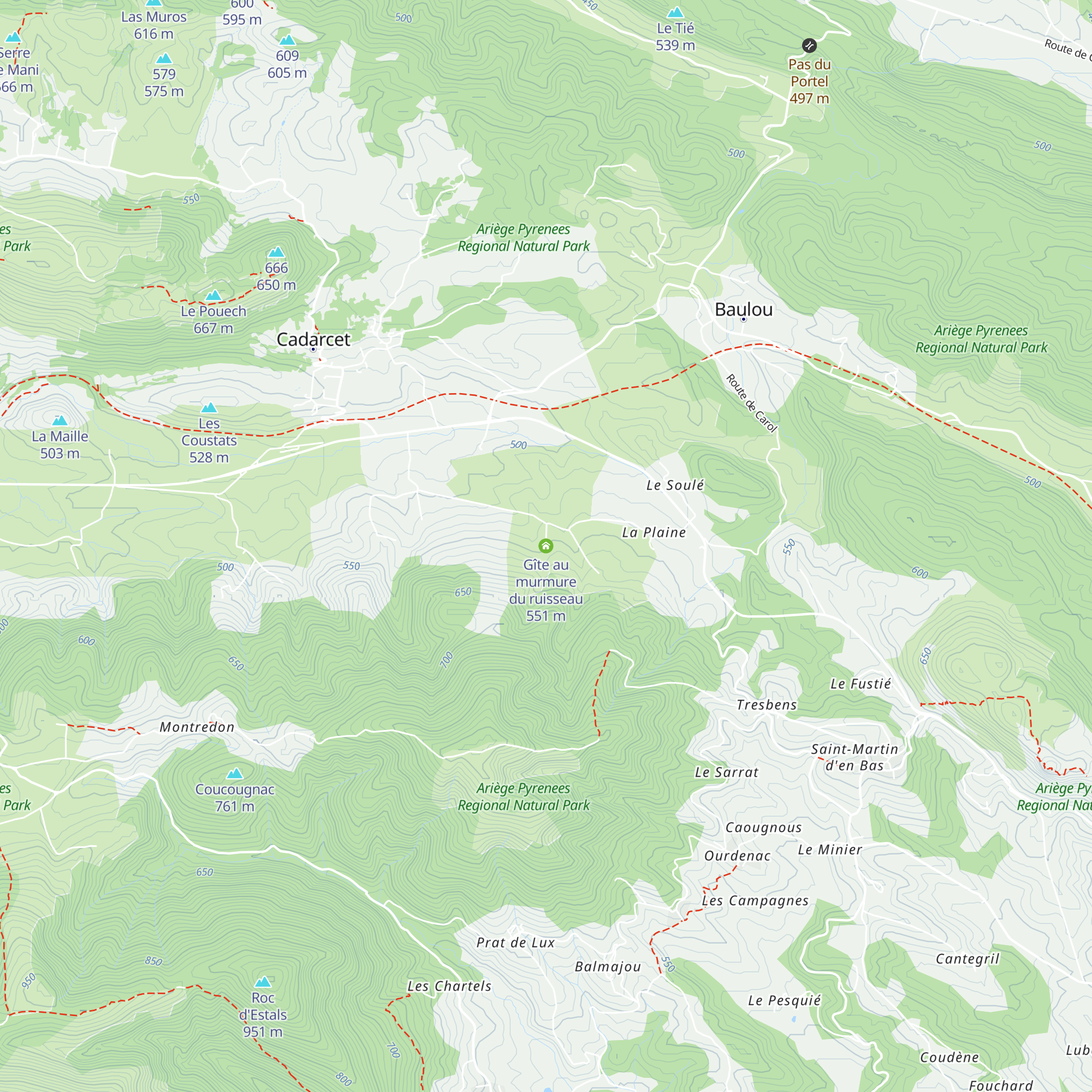 Gîte au murmure du ruisseau map