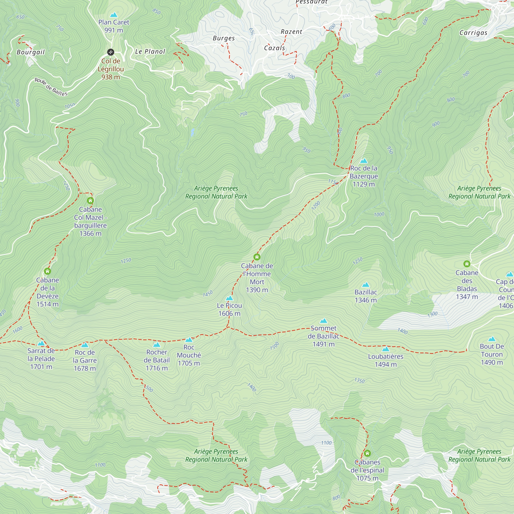 Cabane de l'Homme Mort map
