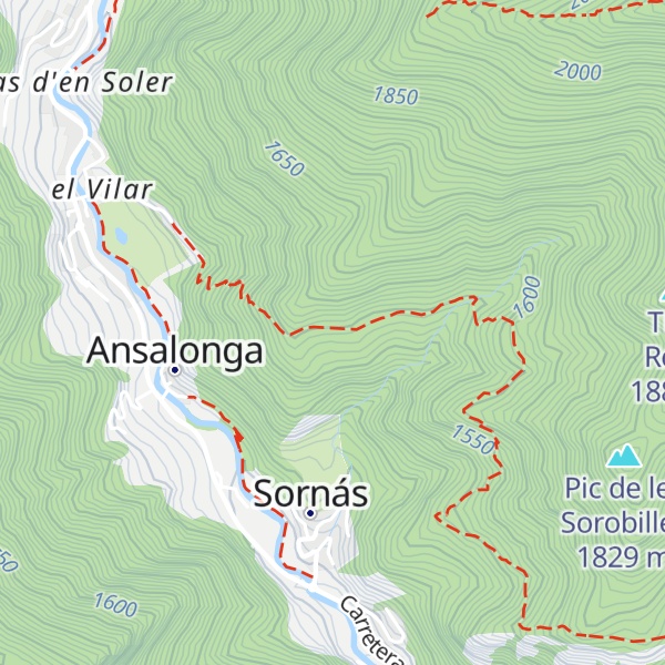 Map of Les planes de Sornas