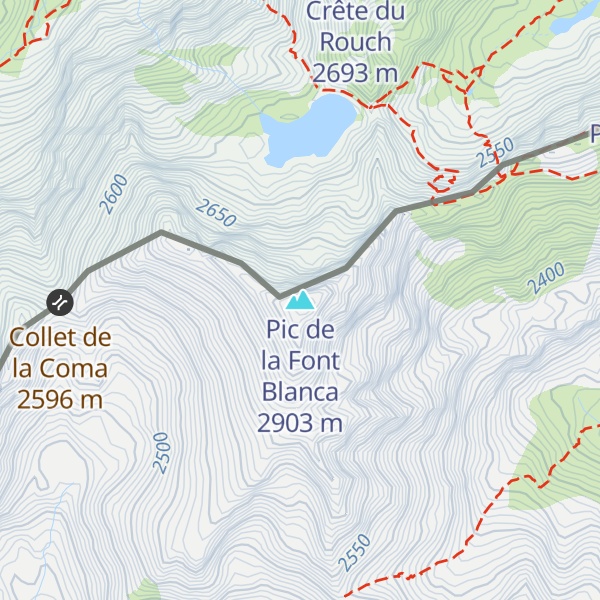 Map of Pic de la Font Blanca