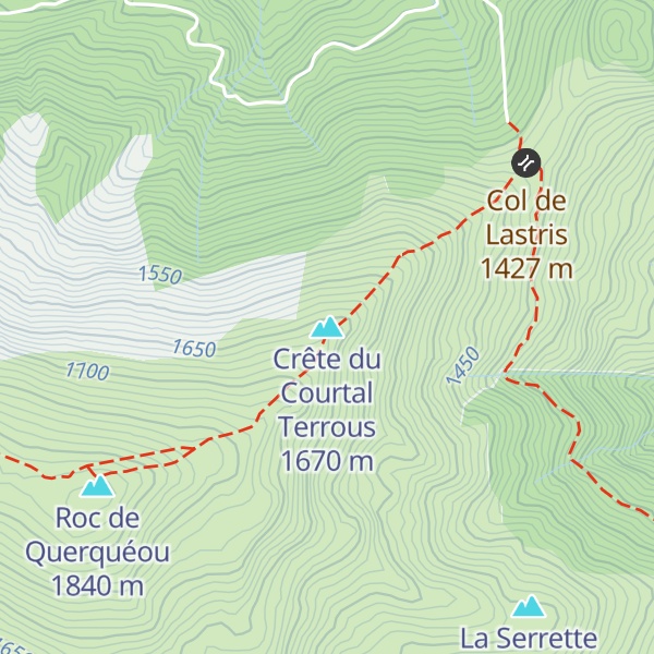 Map of Crête du Courtal Terrous