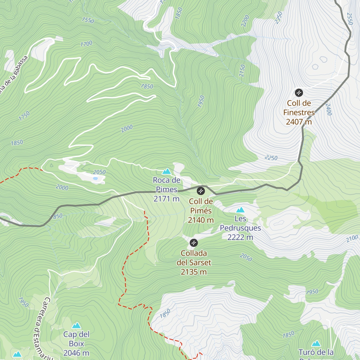 Refugi de Roca de Pimés map