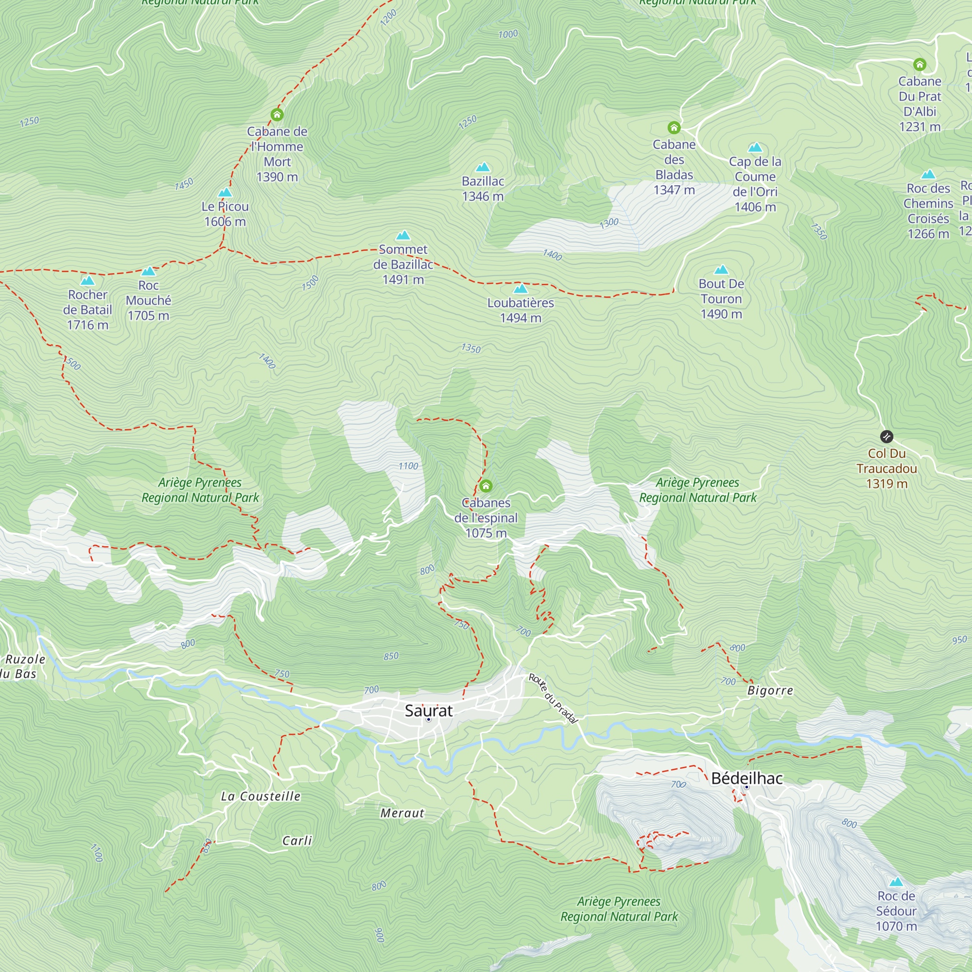 Cabanes de l'espinal map