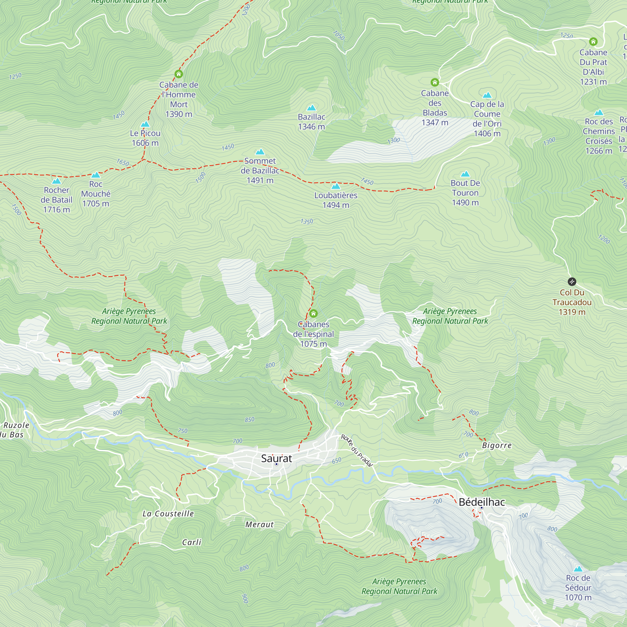 Cabanes de l'espinal map