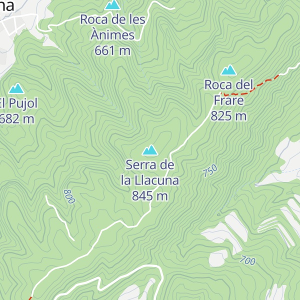 Map of Serra de la Llacuna