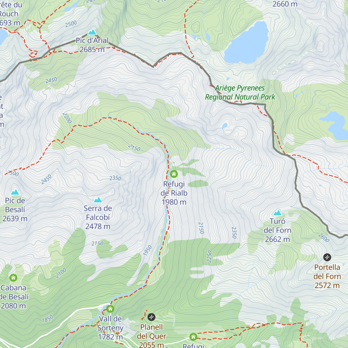 Refugi de Rialb map