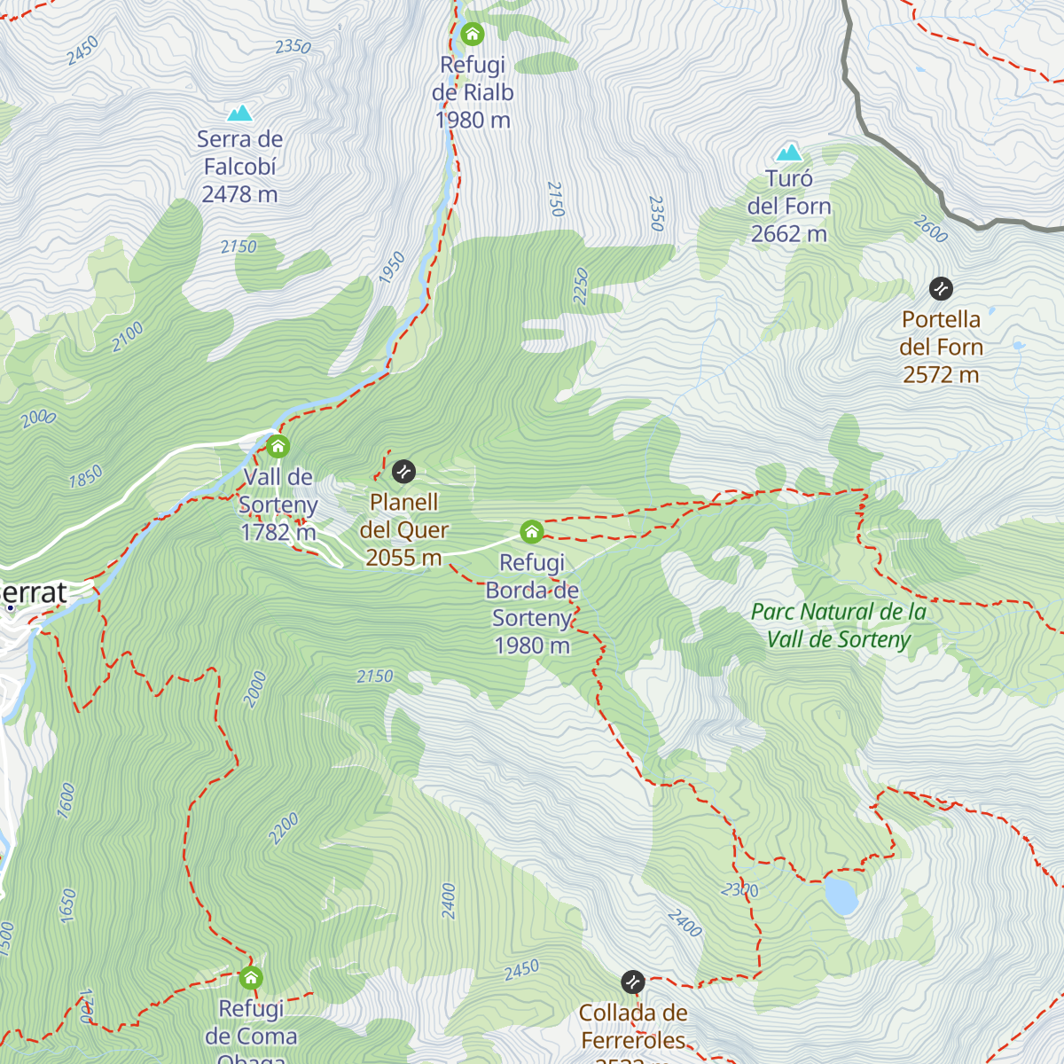 Refugi Borda de Sorteny map