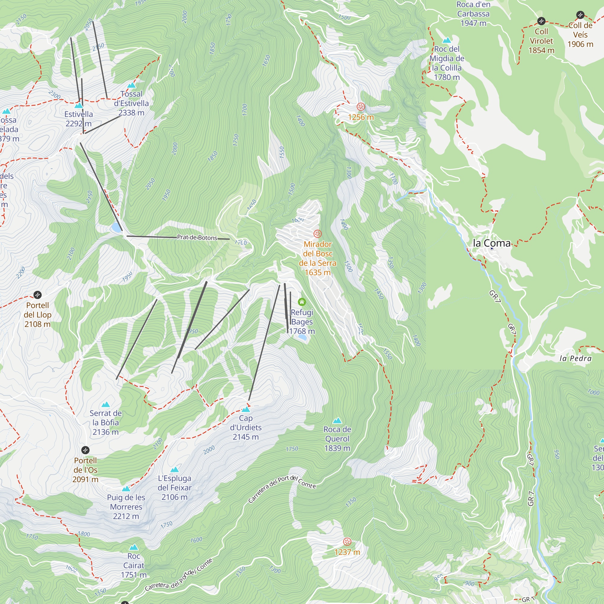 Refugi Bages map