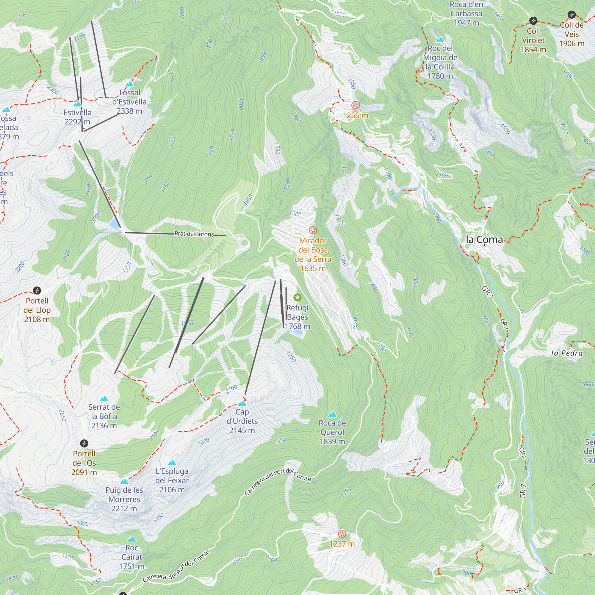 Refugi Bages map